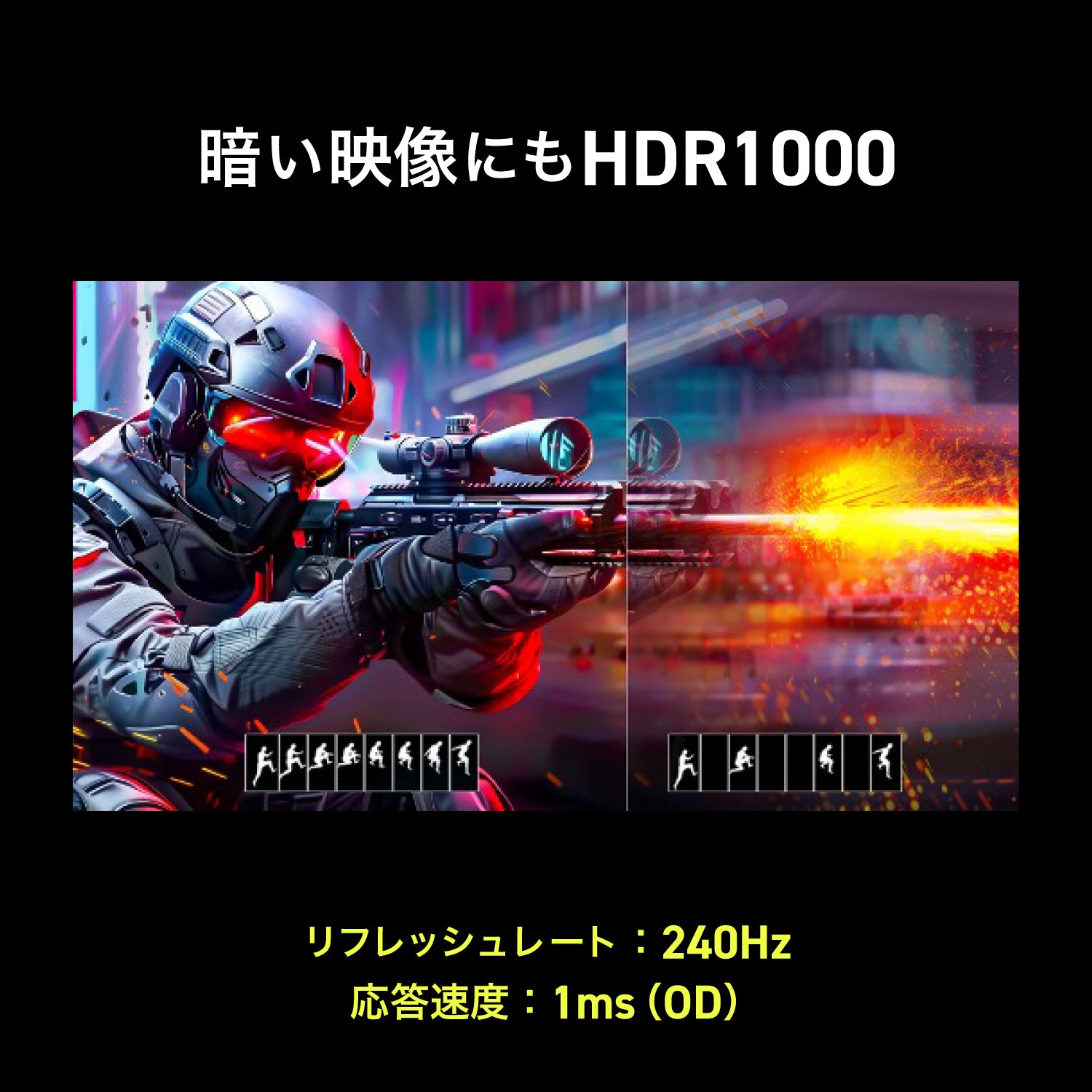 GRAPHT Gaming Monitor - GR2724ML-BK 27インチ MiniLED ゲーミングモニター WQHD 240Hz thumbnail 8